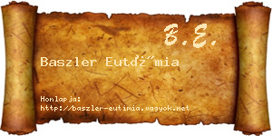 Baszler Eutímia névjegykártya